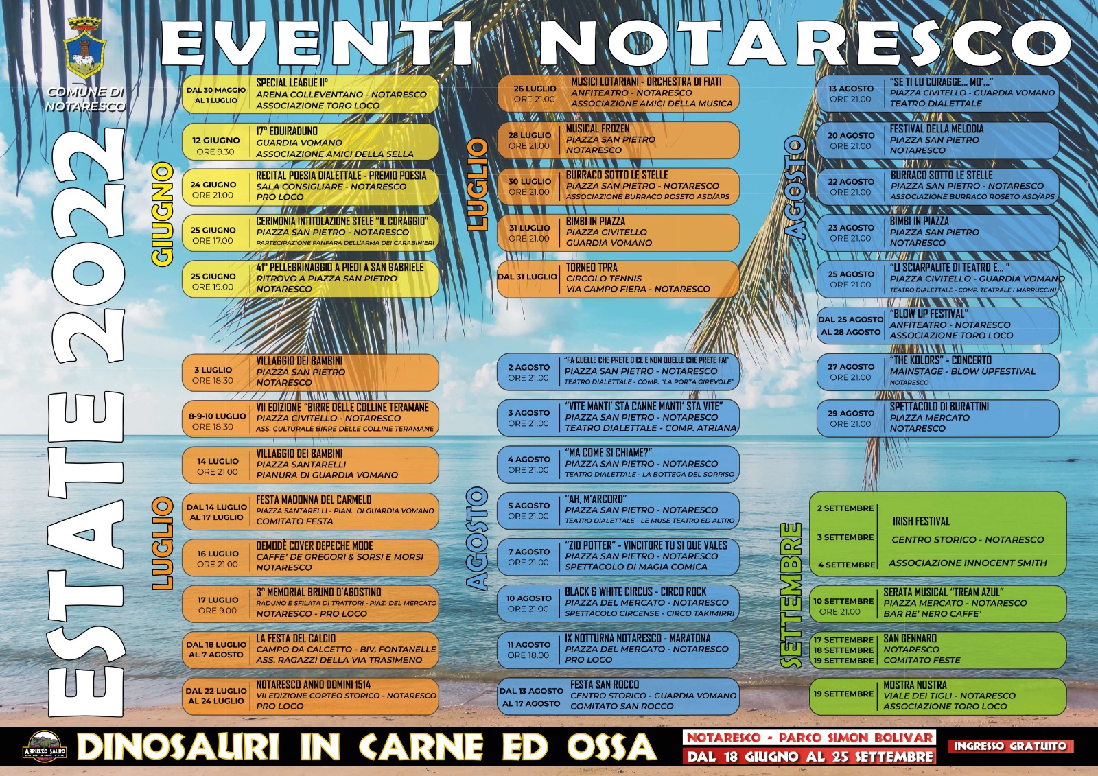 Programma eventi estate 2022 Notaresco